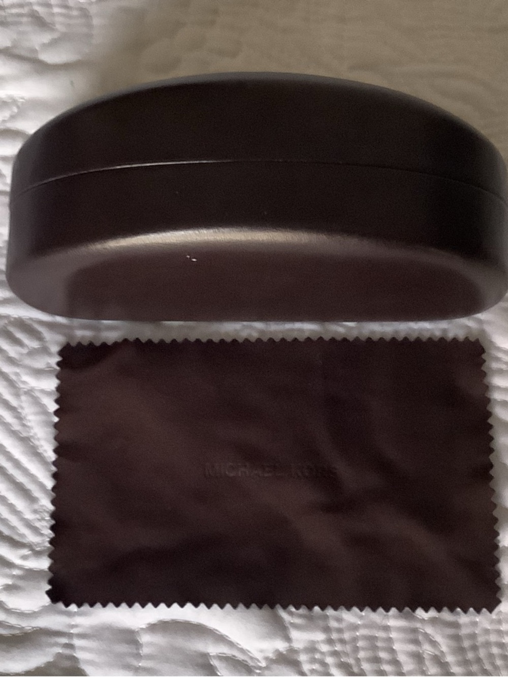 Michael Kors Brown Hard Shell Sunglasses Case with Cleaning Cloth - Picture 3 of 5